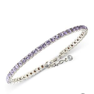 Silver-Tone Flex Tennis Bracelet, 7" + 1" extender. Lavender. Authentic.